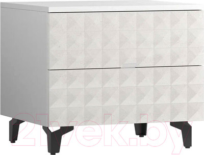 Прикроватная тумба Shtabe Simple 7003 эко (травертин/белый/черный)