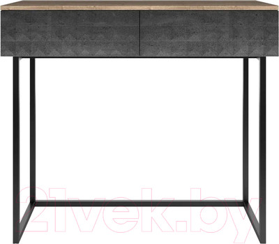Консольный столик Shtabe Simple 7011 эко (графит/дуб веллингтон/черный)