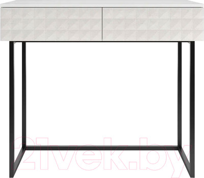 Консольный столик Shtabe Simple 7011 эко (травертин/белый/черный)