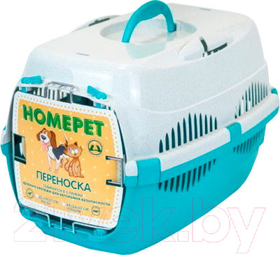 Переноска для животных Homepet Малая 78854 (43x29x27см, бирюзово-белый)