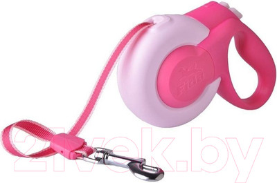 Поводок-рулетка Fida Mars лента 5м для собак мелких пород / 71469 (розовый)