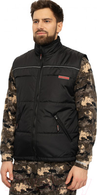 Жилет для охоты и рыбалки Huntsman Беркут Дюспо Черный (р-р 56-58/182)