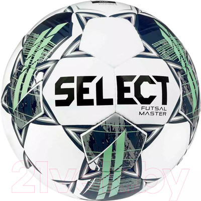 Мяч для футзала Select Futsal Master Shiny V22 / 1043460004-004 (размер 4, белый/синий/зеленый)