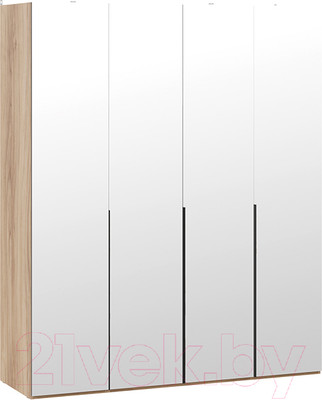 Шкаф ТриЯ Порто СМ-393.07.109 с 4 зеркальными дверями (яблоня беллуно/графит)