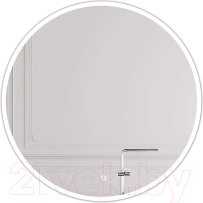 Зеркало Emze 70 / LED.UV.70.70.BEL (белый с УФ-окантовкой и подсветкой)