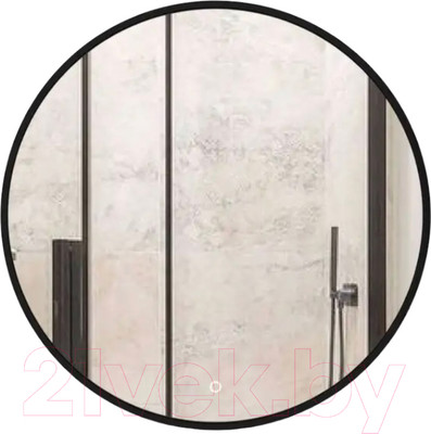 Зеркало Emze 80 / LED.UV.80.80.CHE (черный с УФ-окантовкой и подсветкой)