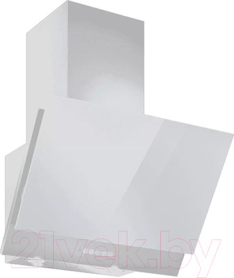 Вытяжка наклонная Elikor Рубин 60П-1000-Е4Д / 221387 (белый/белый)