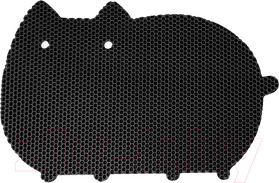 Коврик под миску Alicosta ЭВА Кот 600x400_1/1_UNI (соты/черный)