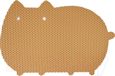Коврик под миску Alicosta ЭВА Кот 600x400_1/3_UNI (соты/бежевый)