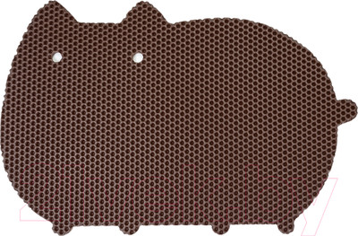 Коврик под миску Alicosta ЭВА Кот 600x400_1/5_UNI (соты/коричневый)