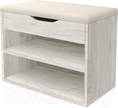 Тумба в прихожую Артём-Мебель Этна СН 122.07 (дуб крафт белый)