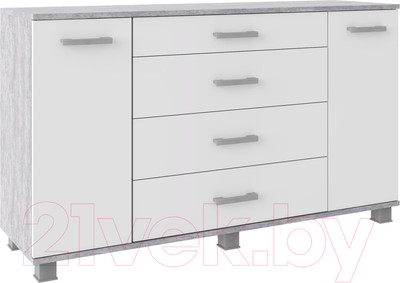 Тумба Аквилон №4 1300 (цемент светлый/белое сияние)