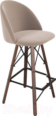 Стул барный Sheffilton SHT-ST35/S80 (латте/темный орех/черный муар)