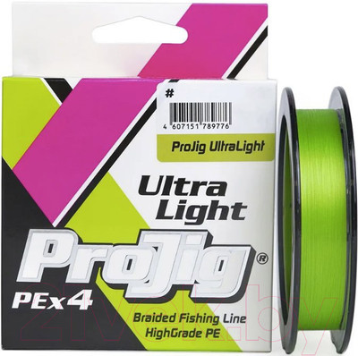 Леска плетеная Петроканат ProJig UltraLight 0.08мм 3.7кг (100м, светло-зеленый)