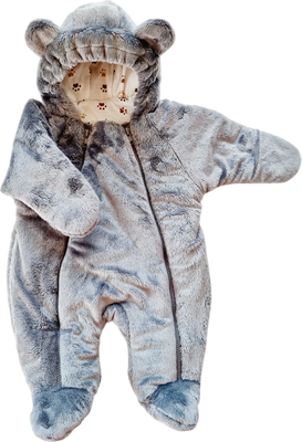 Комбинезон прогулочный детский Sofi Лапки / 3140-5 (р.68, светло-серый)