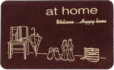 Коврик грязезащитный ComeForte Велюр Уютный дом 50x80 (черный)