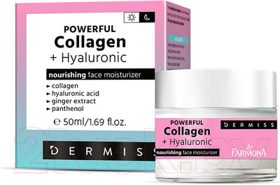 Крем для лица Farmona Питательный увлажняющий с гиалуроновой кислотой и коллагеном (50мл)
