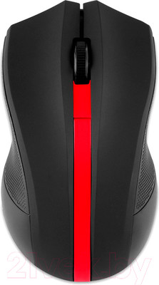 Мышь Оклик 615MW (черный/красный)