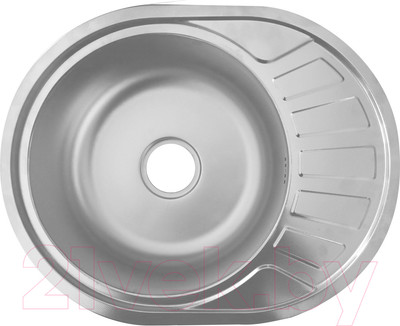 Мойка кухонная AKS Овальная 57x45 (матовый хром)