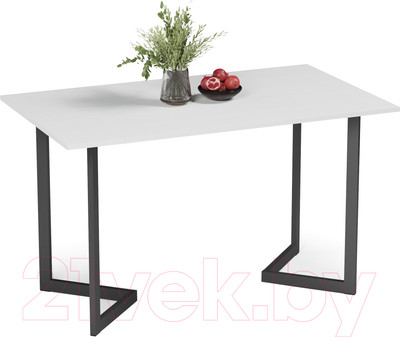 Обеденный стол Soma Miata 120x66 (белый/черный)