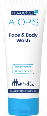 Гель для душа Novaclear Atopis Для мытья лица и тела для детей и взрослых (200мл)