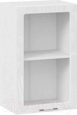 Шкаф навесной для кухни ТриЯ Весна 1В45С (белый/белый глянец)