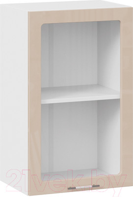 Шкаф навесной для кухни ТриЯ Весна 1В45С (белый/кофе с молоком)