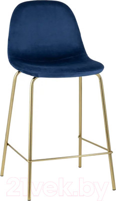 Стул барный Stool Group Валенсия SN полубарный / OS-001CB HLR-64 (велюр синий/ножки золото)
