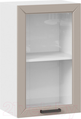 Шкаф навесной для кухни ТриЯ Лорас 1В45С (белый/холст латте)