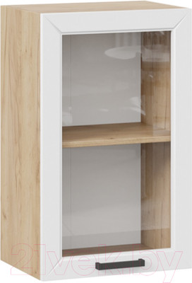 Шкаф навесной для кухни ТриЯ Лорас 1В45С (дуб крафт золотой/холст белый)