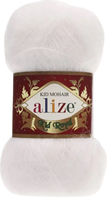 Пряжа для вязания Alize Kid Royal 62% мохер, 38% полиамид / 55 (500м, белый)
