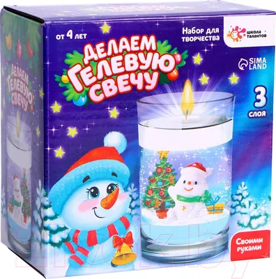 Набор для изготовления свечей Школа талантов Делаем новогоднюю гелевую свечу: снеговик / 6253409