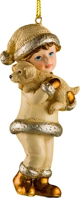 Елочная игрушка Erich Krause Decor Мальчик с собачкой золотой / 56462