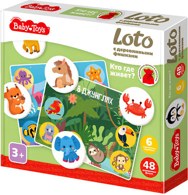 Развивающая игра Baby Toys С деревянными фишками. Кто где живет? / 04925