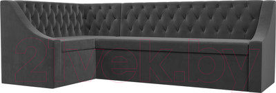 Уголок кухонный мягкий Лига Диванов Мерлин левый / 109428L (велюр серый)