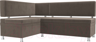 Уголок кухонный мягкий Лига Диванов Стайл левый / 111655L (велюр коричневый)