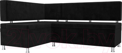 Уголок кухонный мягкий Лига Диванов Стайл левый / 111660L (велюр черный)