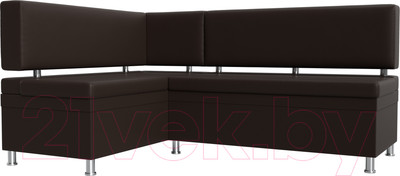 Уголок кухонный мягкий Лига Диванов Стайл левый / 114528L (экокожа коричневый)