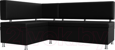 Уголок кухонный мягкий Лига Диванов Стайл левый / 114529L (экокожа черный)