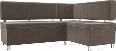 Уголок кухонный мягкий Лига Диванов Стайл правый / 111655 (велюр коричневый)