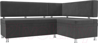 Уголок кухонный мягкий Лига Диванов Стайл правый / 111659 (велюр серый)