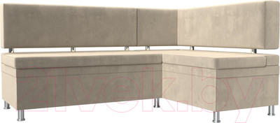 Уголок кухонный мягкий Лига Диванов Стайл правый / 114517 (микровельвет бежевый)