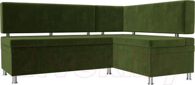 Уголок кухонный мягкий Лига Диванов Стайл правый / 114520 (микровельвет зеленый)