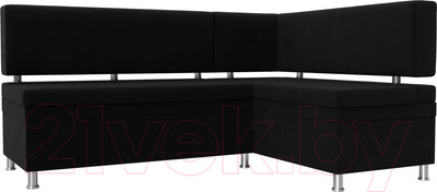 Уголок кухонный мягкий Лига Диванов Стайл правый / 114525 (микровельвет черный)
