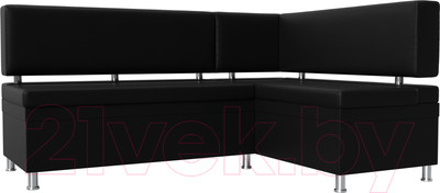 Уголок кухонный мягкий Лига Диванов Стайл правый / 114529 (экокожа черный)