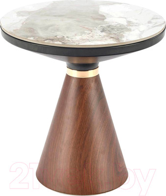 Журнальный столик Halmar Genesis S (белый мрамор/ореховый/золотой)
