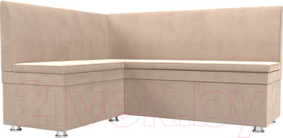 Уголок кухонный мягкий Лига Диванов Уют левый / 109626L (велюр бежевый)