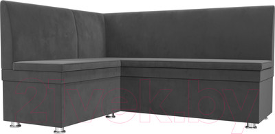 Уголок кухонный мягкий Лига Диванов Уют левый / 109627L (велюр серый)