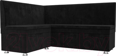Уголок кухонный мягкий Лига Диванов Уют левый / 109628L (велюр черный)