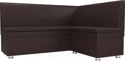 Уголок кухонный мягкий Лига Диванов Уют правый / 28385 (экокожа коричневый)